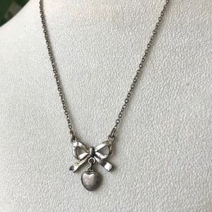 American Eagle Bow Heart Necklace